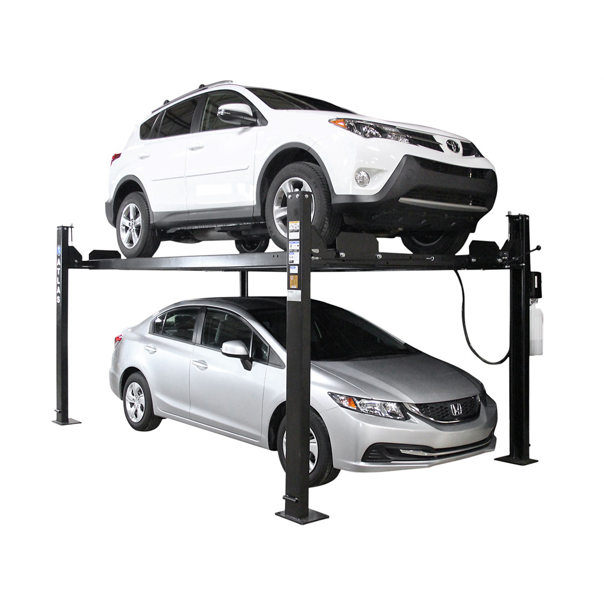 Atlas Automotive Equipment Apex8 4-Post Vehicle Storage Lift — 8,000-Lb. Capacity, 10ft. Minimum Ceiling Height, ALI Certified, Single Point Lock Release, Portable, Model# ATEATTD-APEX8-FPD